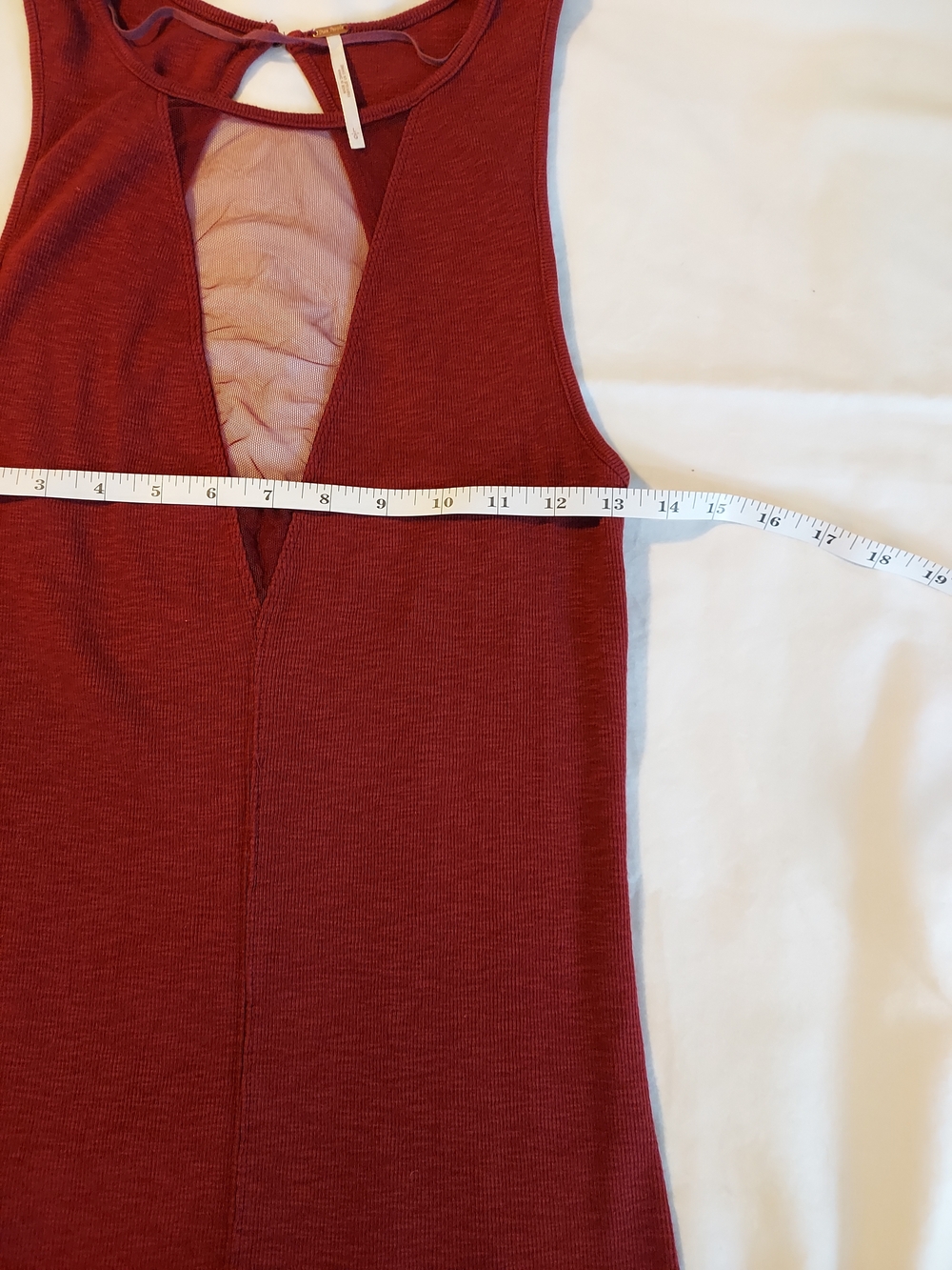 Free People Garnet Deep V-Neck Mesh Tank Top - L - Picture 5 of 8